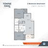 2 Bedroom - 950 Floor Plan 2 Bedroom - 950 Floor Plan at Towne Oaks Apartments, Arkansas, 72227